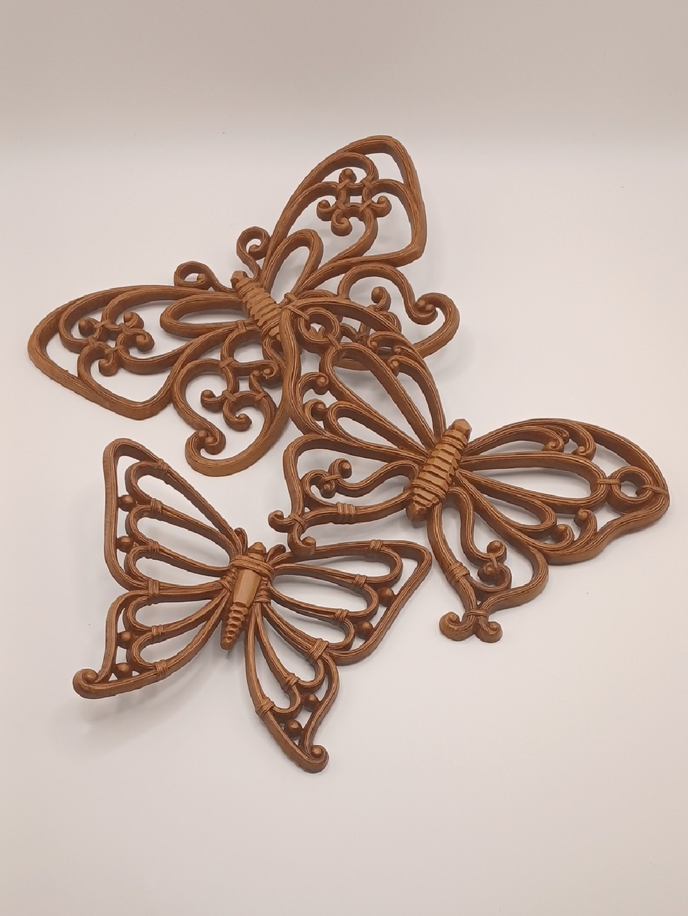 Vintage Homco Syroco Brown Butterfly Wall Art Set of 3